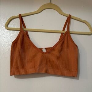 Burnt Orange Ribbed Bralette
